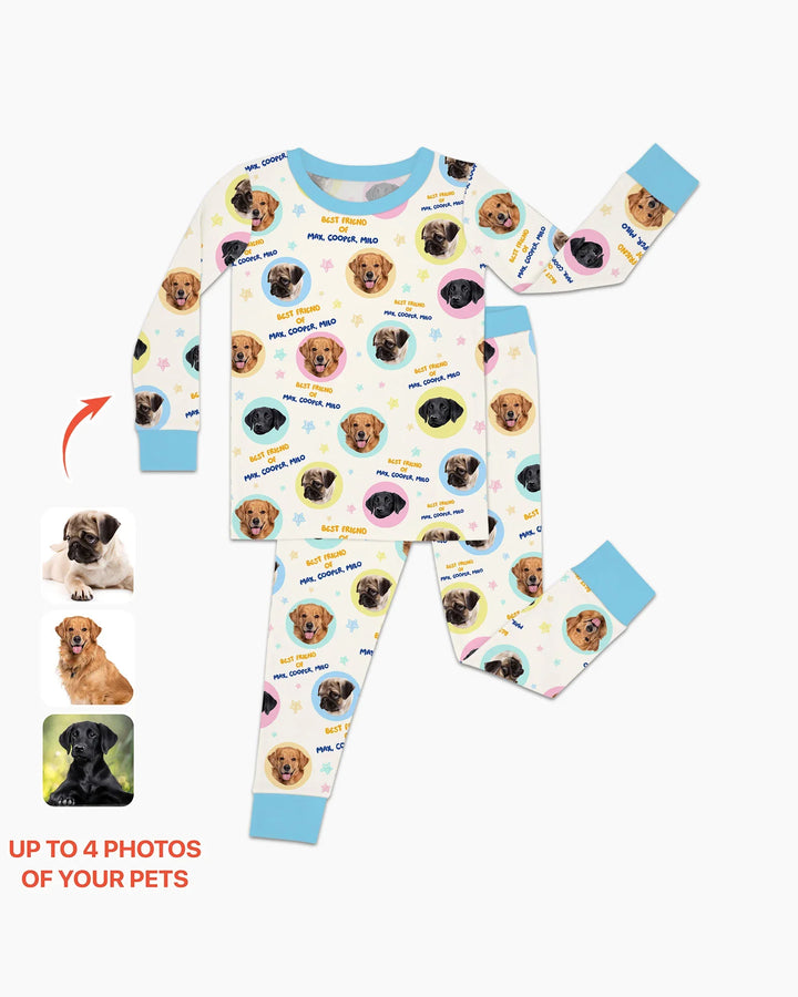 Zweiteiliges Langarm-Pyjama-Set mit Sommerfrüchten