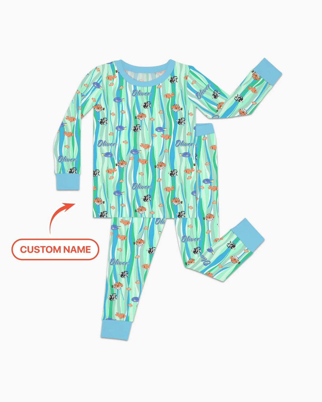 Zweiteiliges Langarm-Pyjama-Set mit Sommerfrüchten