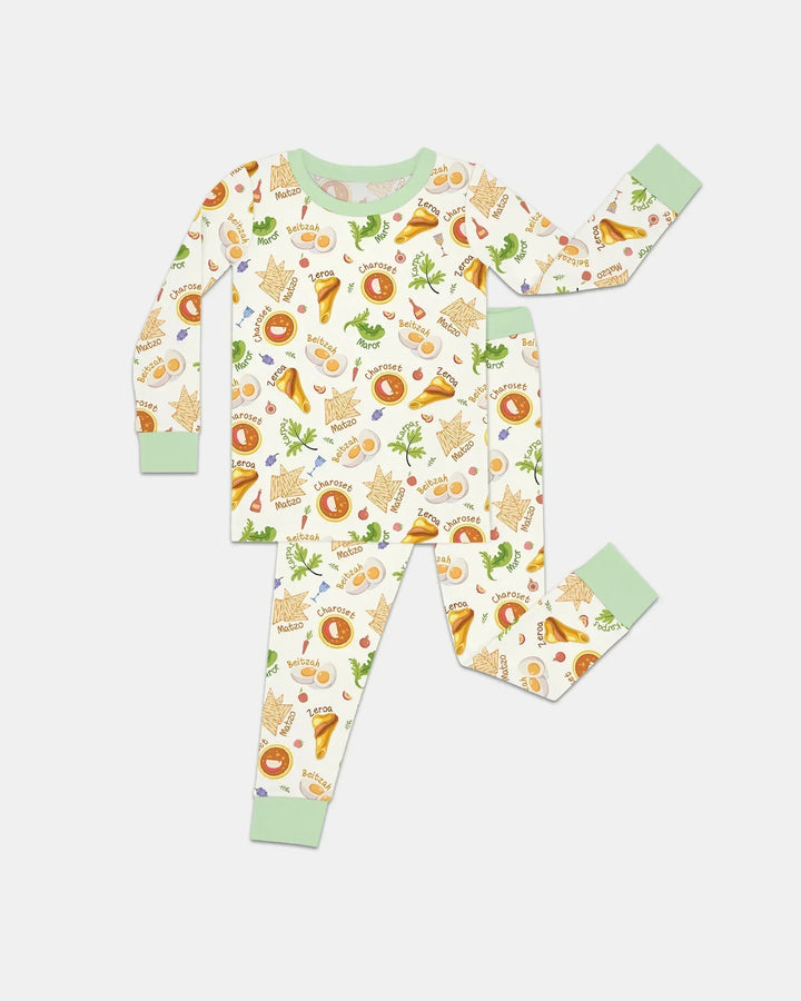 Zweiteiliges Langarm-Pyjama-Set mit Sommerfrüchten