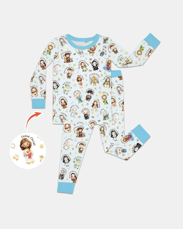 Zweiteiliges Langarm-Pyjama-Set mit Sommerfrüchten