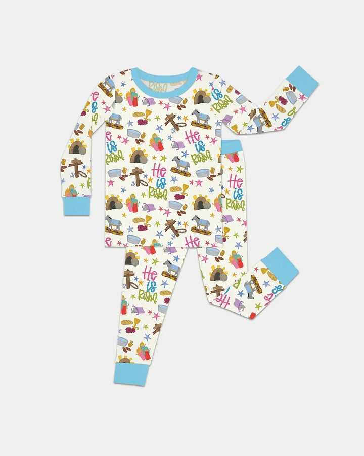 Zweiteiliges Langarm-Pyjama-Set mit Sommerfrüchten
