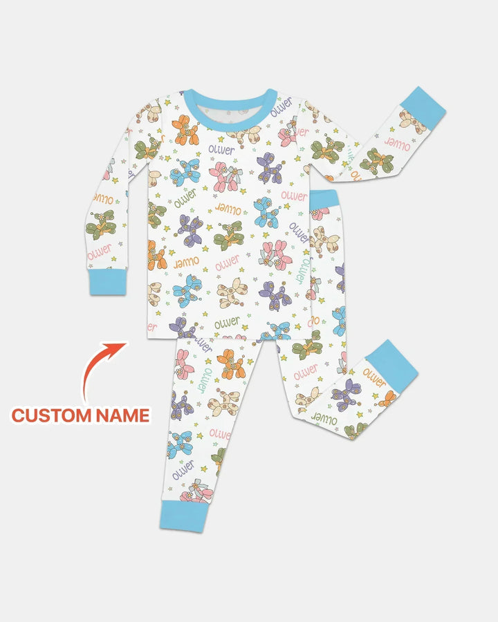 Zweiteiliges Langarm-Pyjama-Set mit Sommerfrüchten