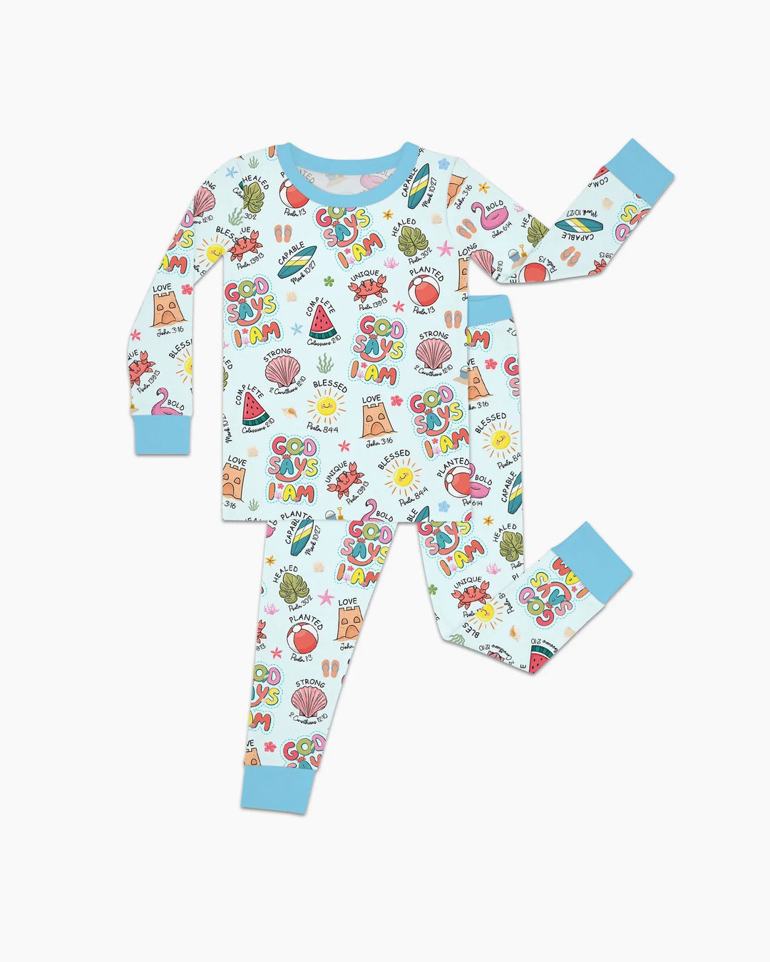 Zweiteiliges Langarm-Pyjama-Set mit Sommerfrüchten