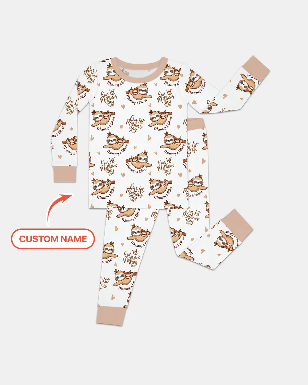 Zweiteiliges Langarm-Pyjama-Set mit Sommerfrüchten