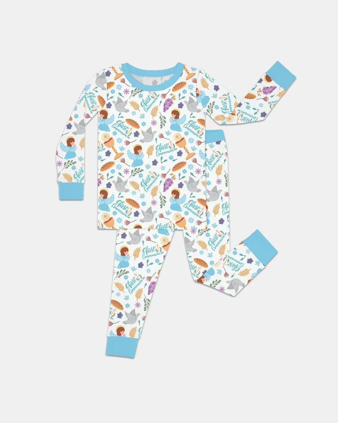 Zweiteiliges Langarm-Pyjama-Set mit Sommerfrüchten