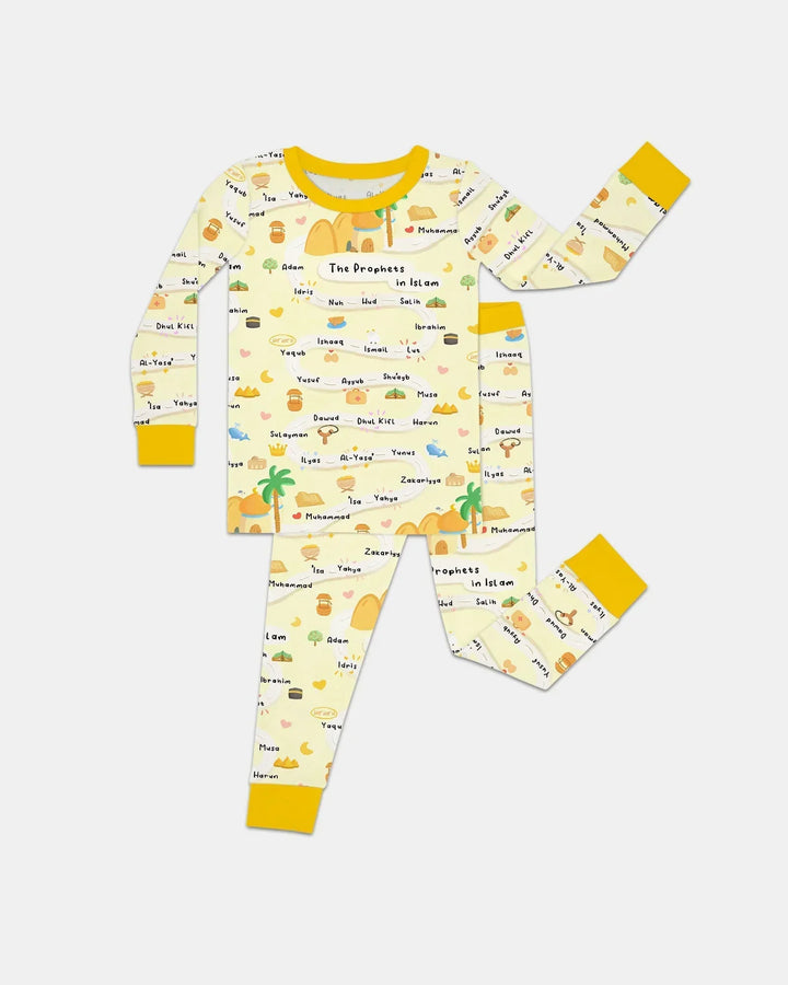 Zweiteiliges Langarm-Pyjama-Set mit Sommerfrüchten