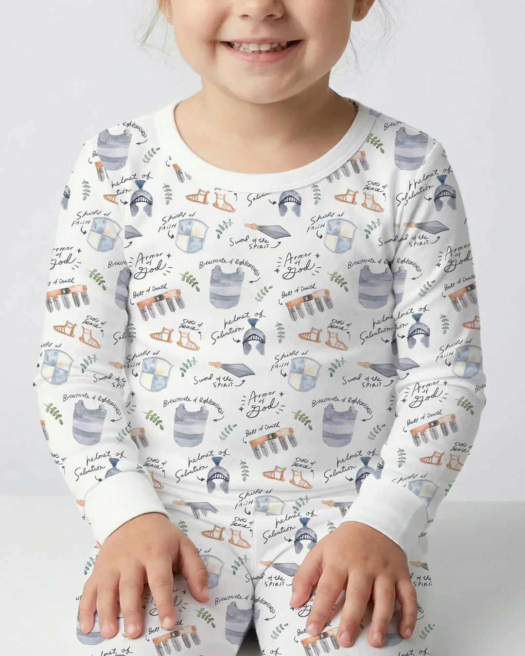 Zweiteiliges Langarm-Pyjama-Set mit Sommerfrüchten