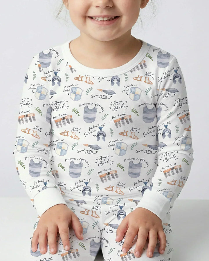 Zweiteiliges Langarm-Pyjama-Set mit Sommerfrüchten