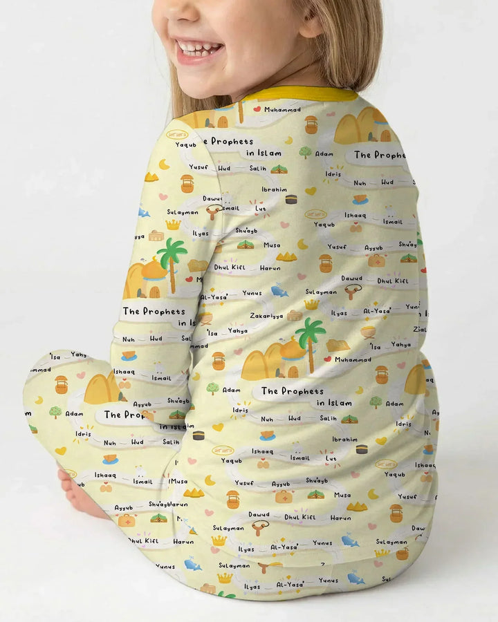 Zweiteiliges Langarm-Pyjama-Set mit Sommerfrüchten
