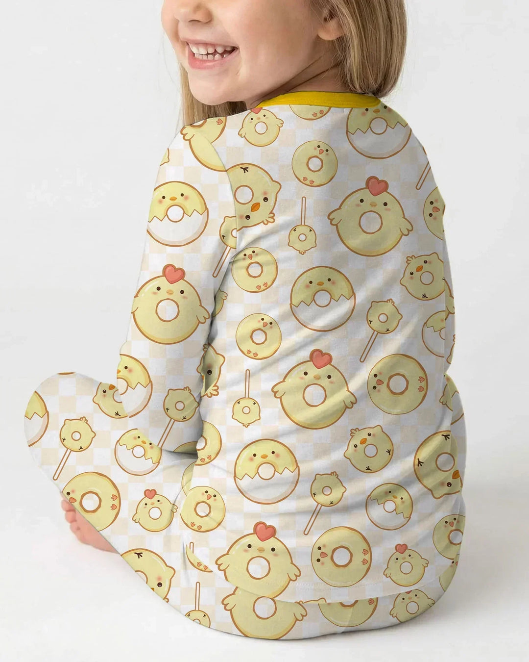 Zweiteiliges Langarm-Pyjama-Set mit Sommerfrüchten
