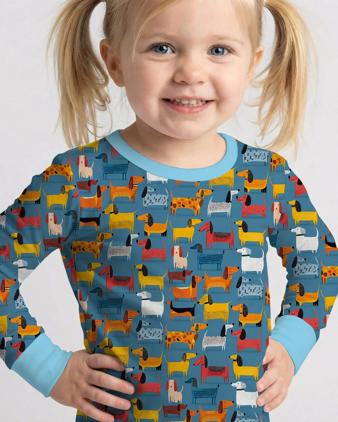 Zweiteiliges Langarm-Pyjama-Set mit Sommerfrüchten