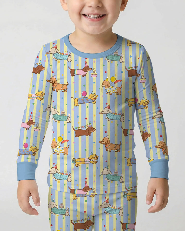 Zweiteiliges Langarm-Pyjama-Set mit Sommerfrüchten