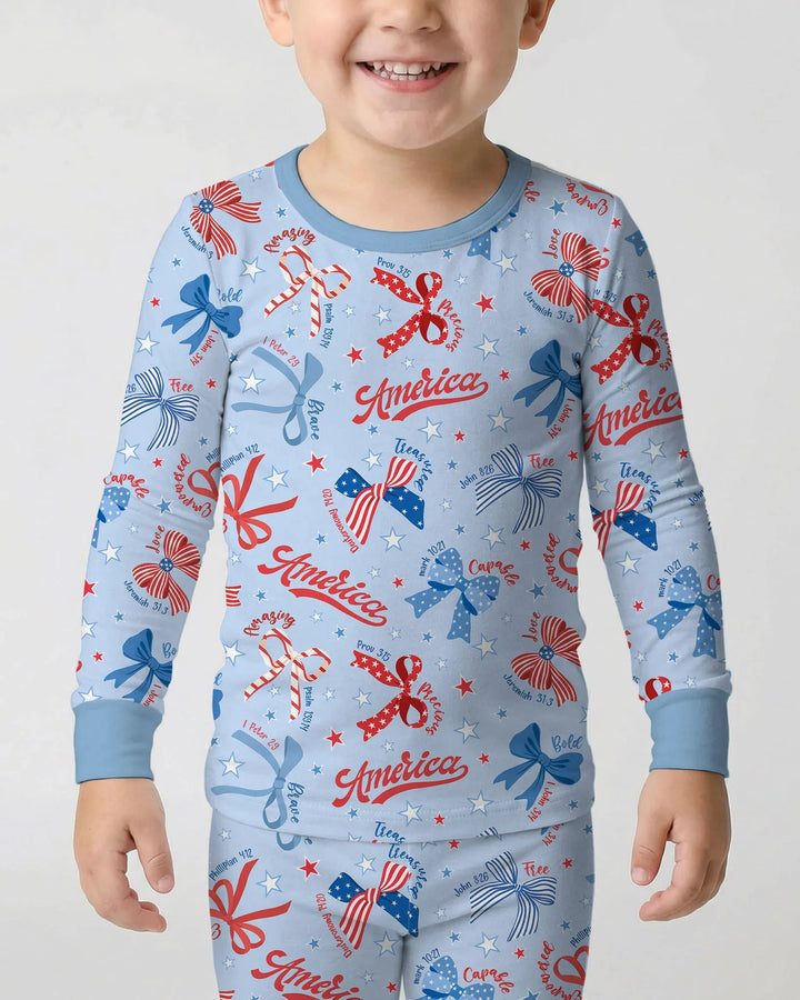 Zweiteiliges Langarm-Pyjama-Set mit Sommerfrüchten