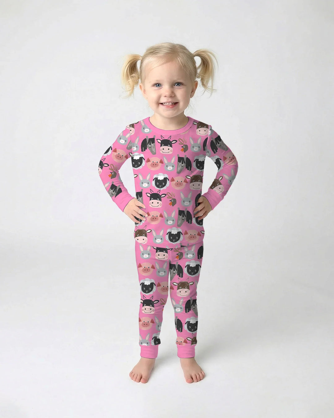 Zweiteiliges Langarm-Pyjama-Set mit Sommerfrüchten