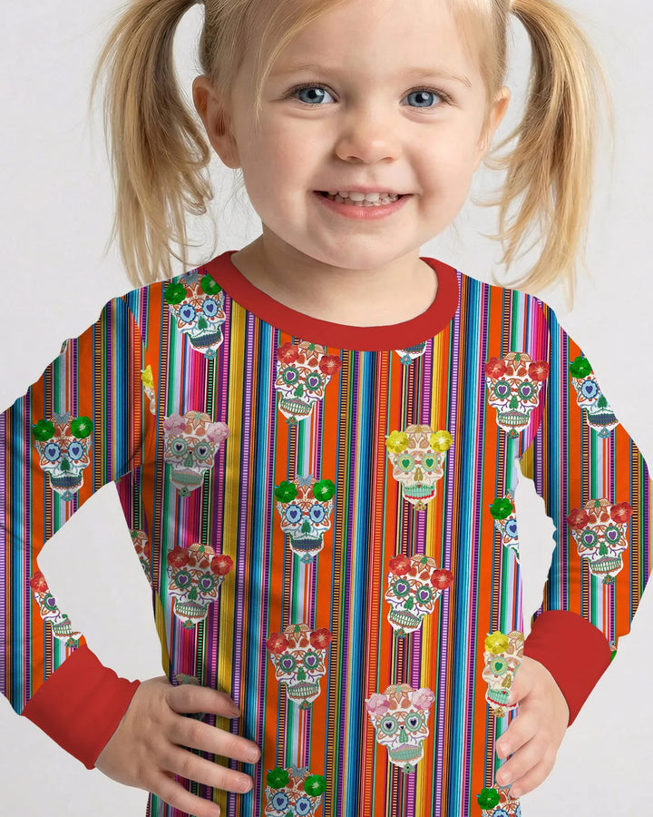 Zweiteiliges Langarm-Pyjama-Set mit Sommerfrüchten