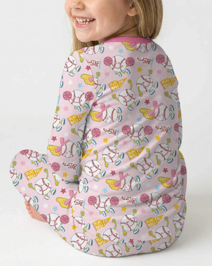 Zweiteiliges Langarm-Pyjama-Set mit Sommerfrüchten