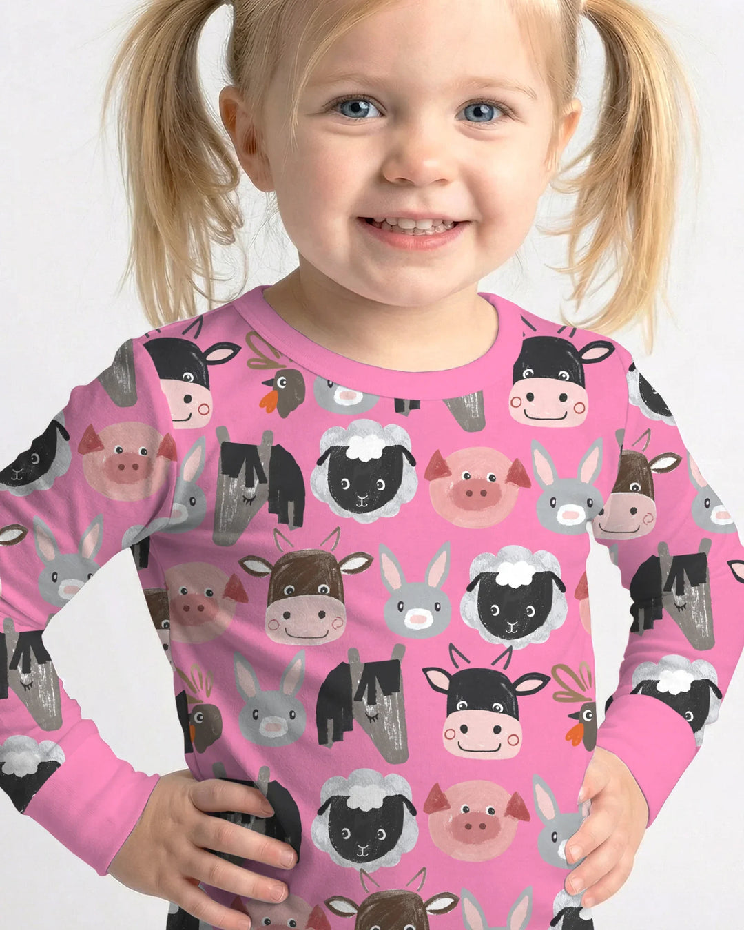 Zweiteiliges Langarm-Pyjama-Set mit Sommerfrüchten