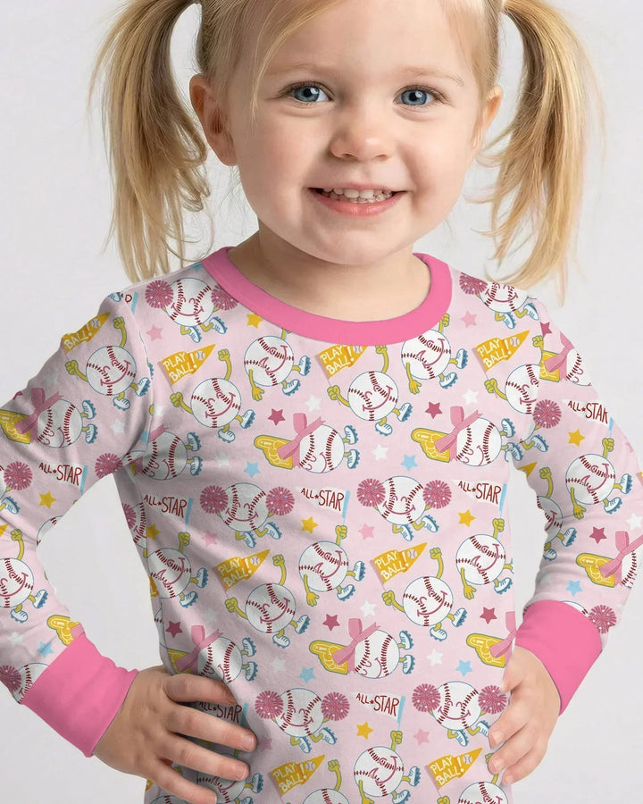Zweiteiliges Langarm-Pyjama-Set mit Sommerfrüchten