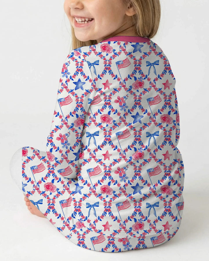 Americana Bloom Two Piece Long Sleeve Pajama Set