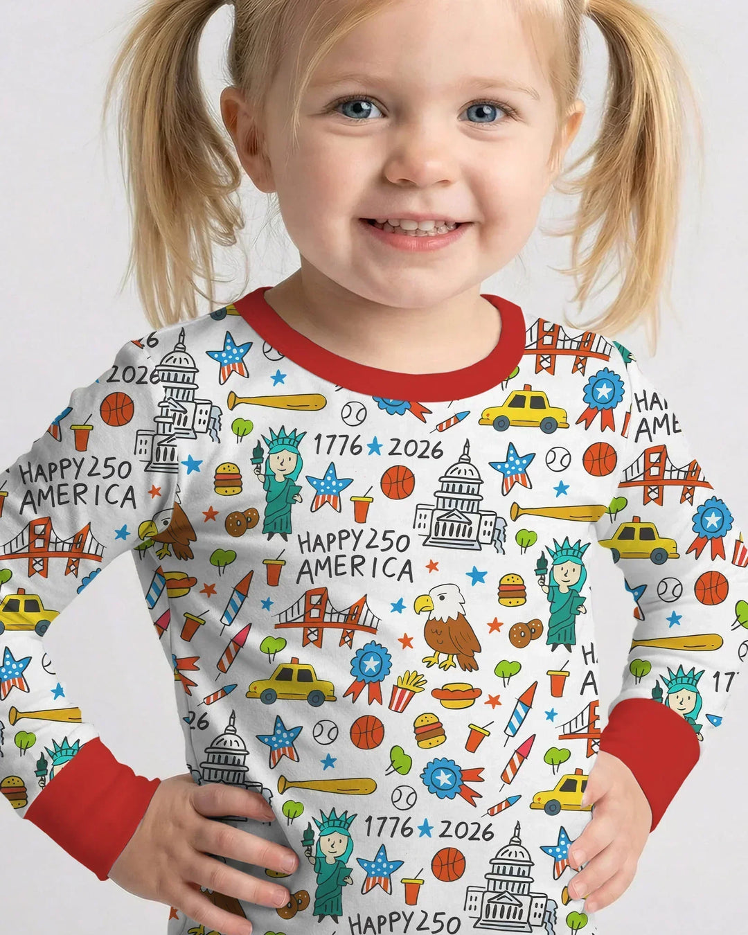 Zweiteiliges Langarm-Pyjama-Set mit Sommerfrüchten