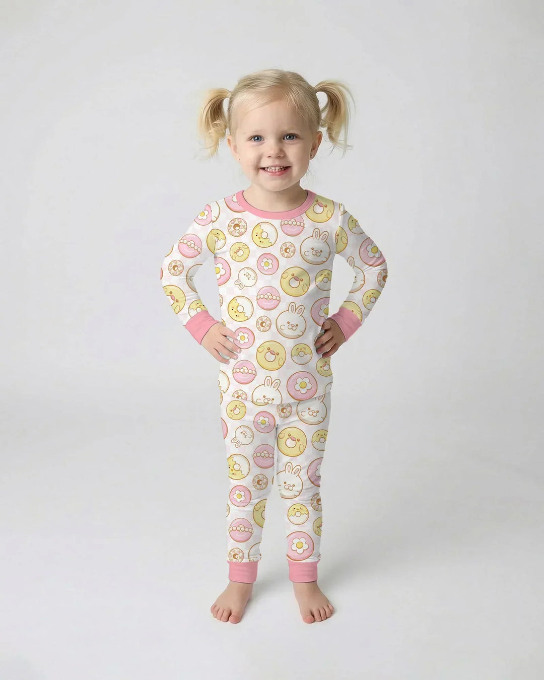 Zweiteiliges Langarm-Pyjama-Set mit Sommerfrüchten