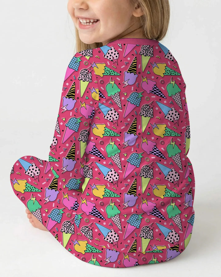 Zweiteiliges Langarm-Pyjama-Set mit Sommerfrüchten