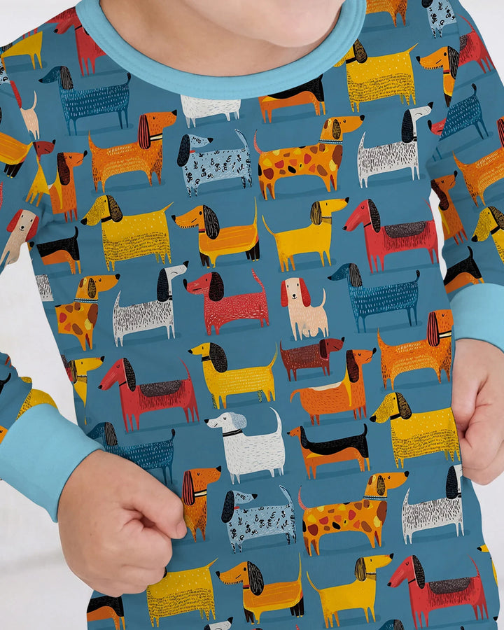 Zweiteiliges Langarm-Pyjama-Set mit Sommerfrüchten