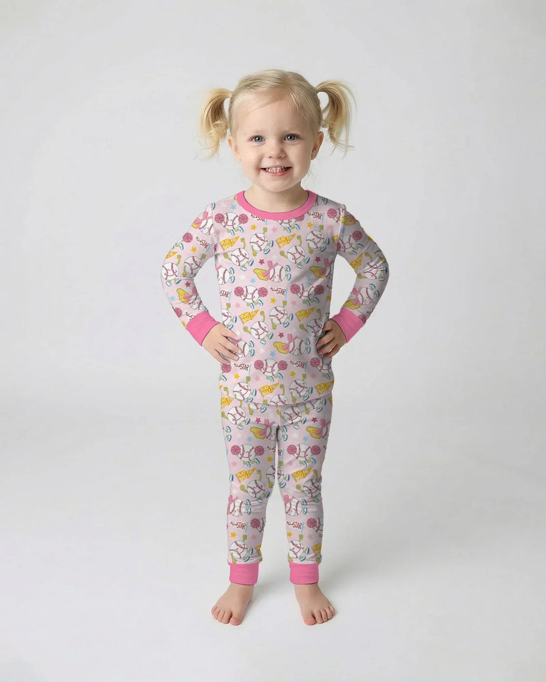 Zweiteiliges Langarm-Pyjama-Set mit Sommerfrüchten