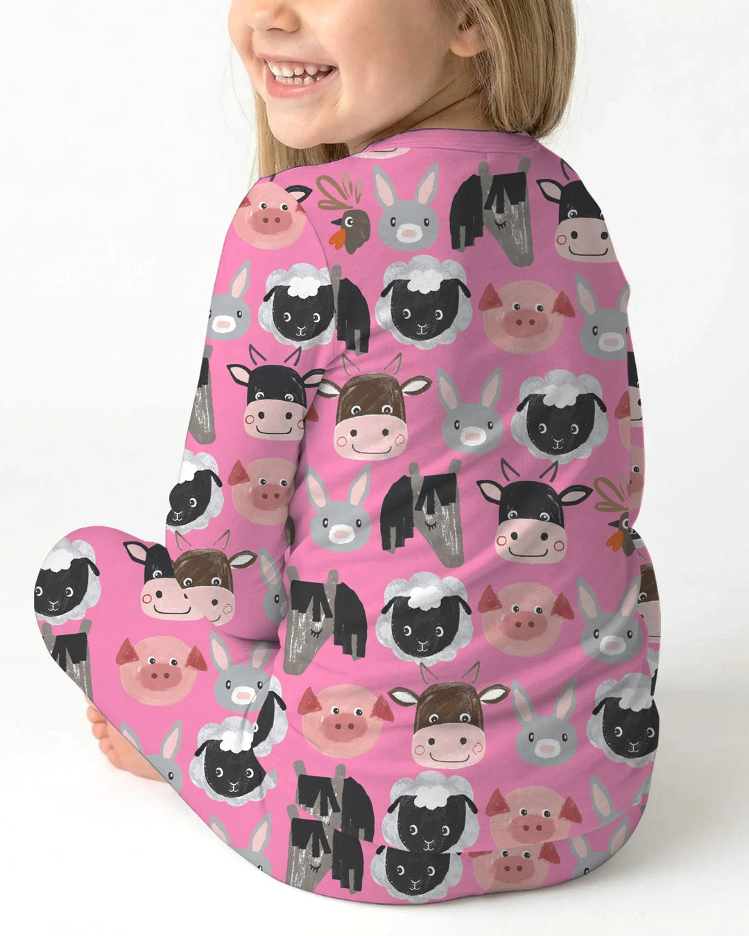 Zweiteiliges Langarm-Pyjama-Set mit Sommerfrüchten