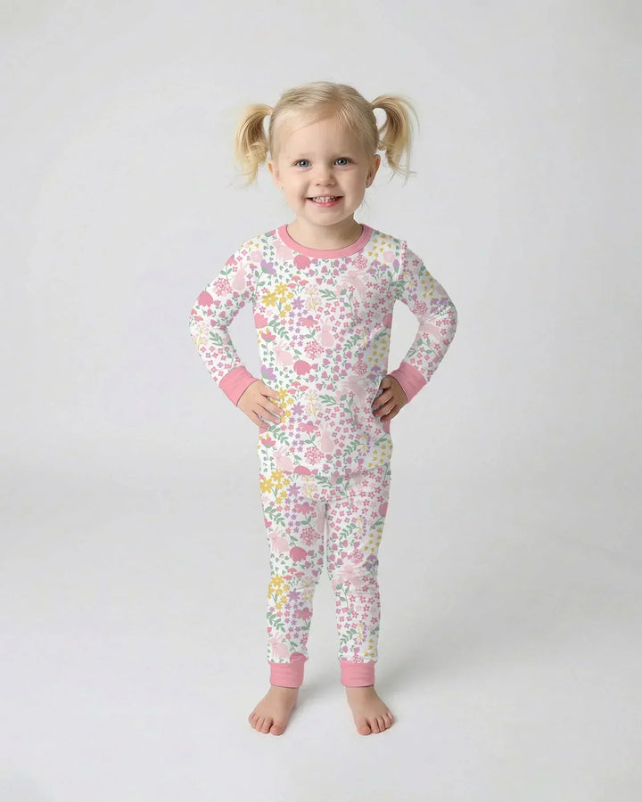 Spring Garden Bamboo Two Piece Long Sleeve Pajama Set