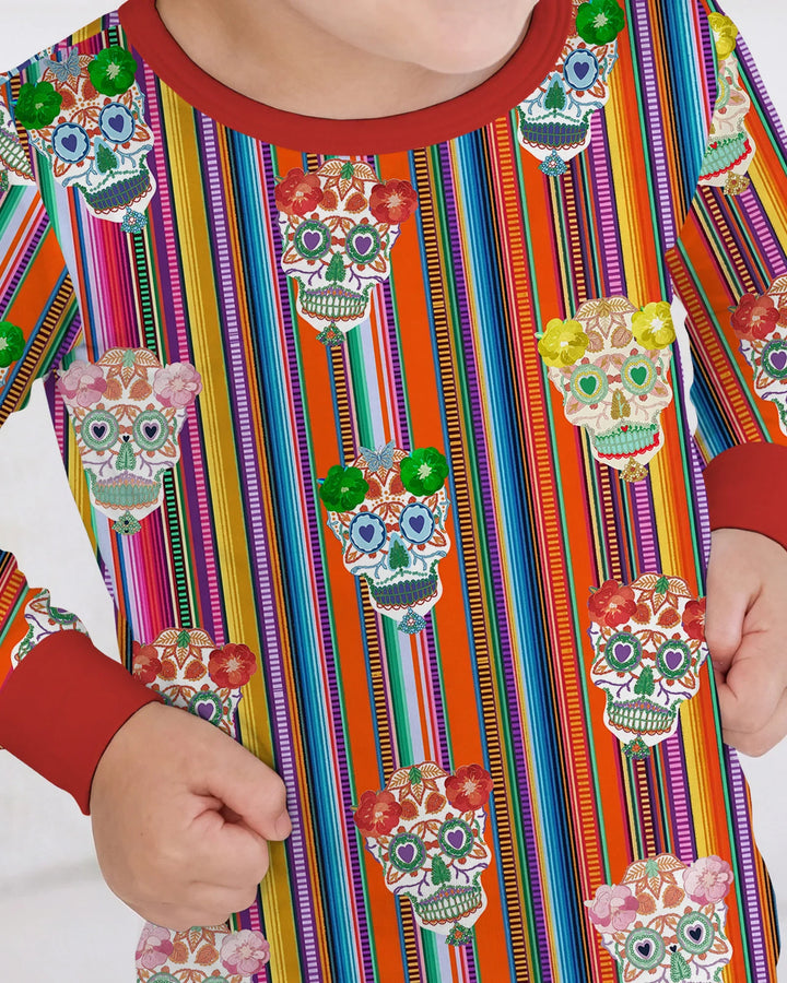 Zweiteiliges Langarm-Pyjama-Set mit Sommerfrüchten