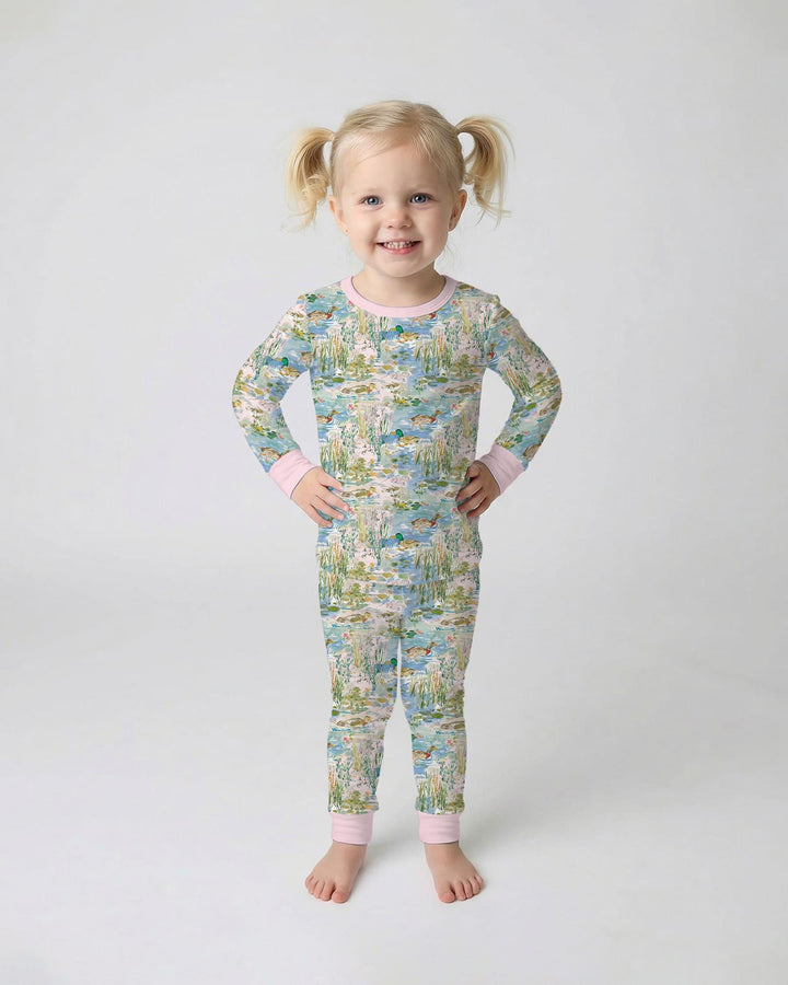 Zweiteiliges Langarm-Pyjama-Set mit Sommerfrüchten