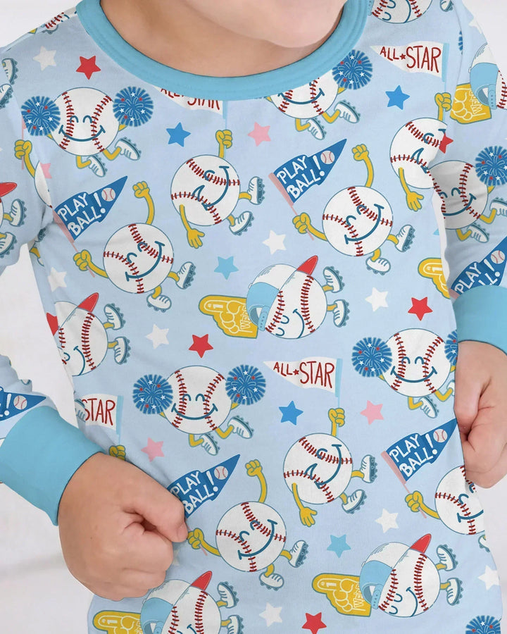 Zweiteiliges Langarm-Pyjama-Set mit Sommerfrüchten