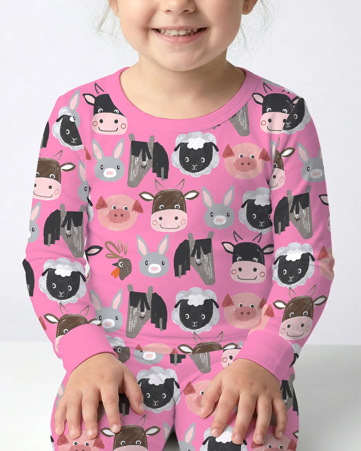 Zweiteiliges Langarm-Pyjama-Set mit Sommerfrüchten
