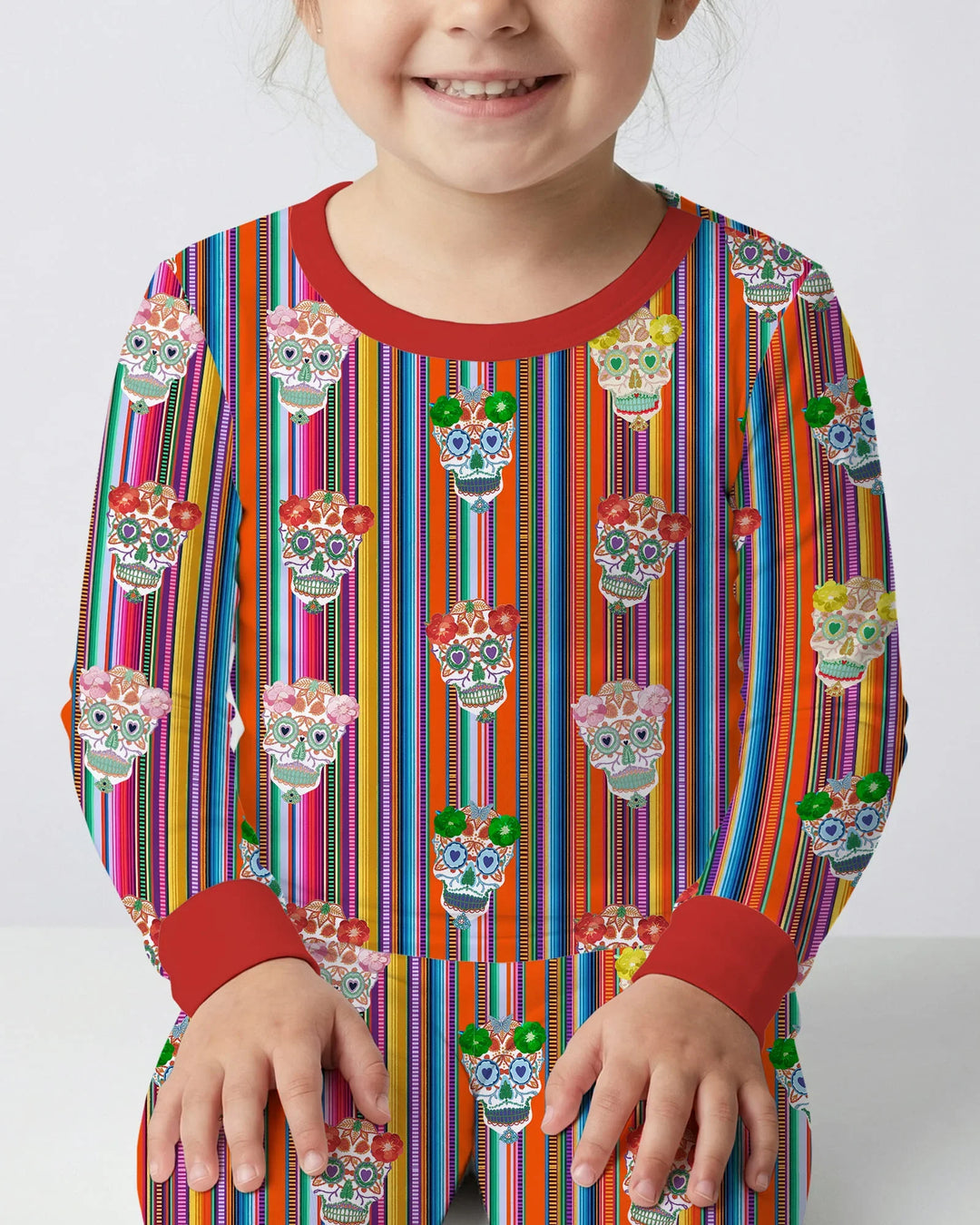 Zweiteiliges Langarm-Pyjama-Set mit Sommerfrüchten
