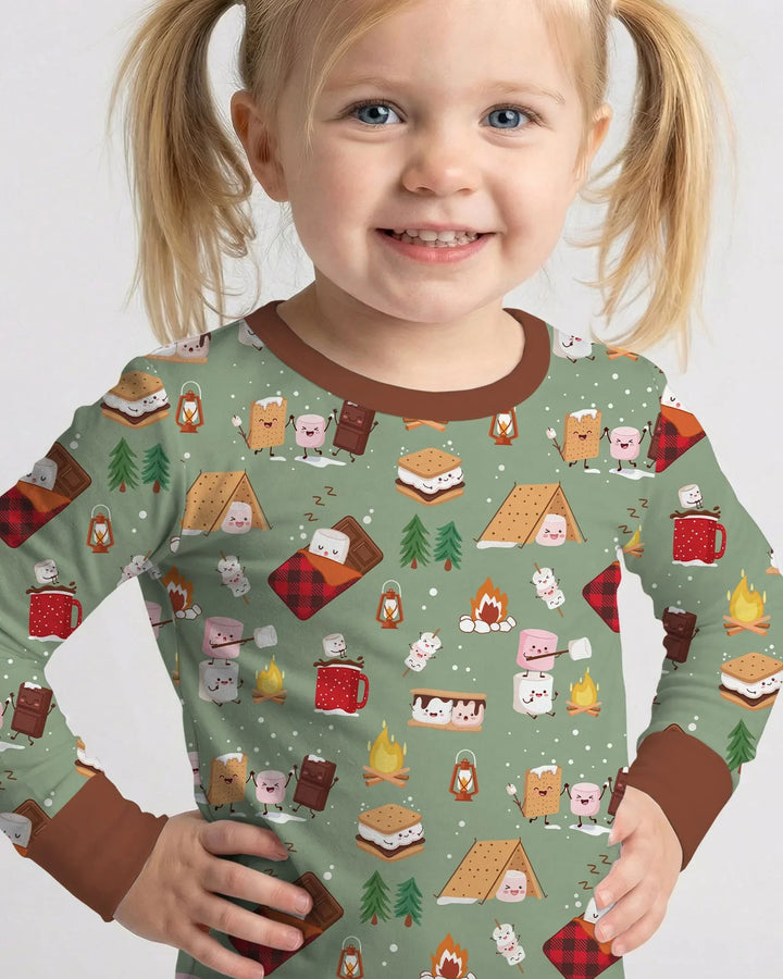 Zweiteiliges Langarm-Pyjama-Set mit Sommerfrüchten