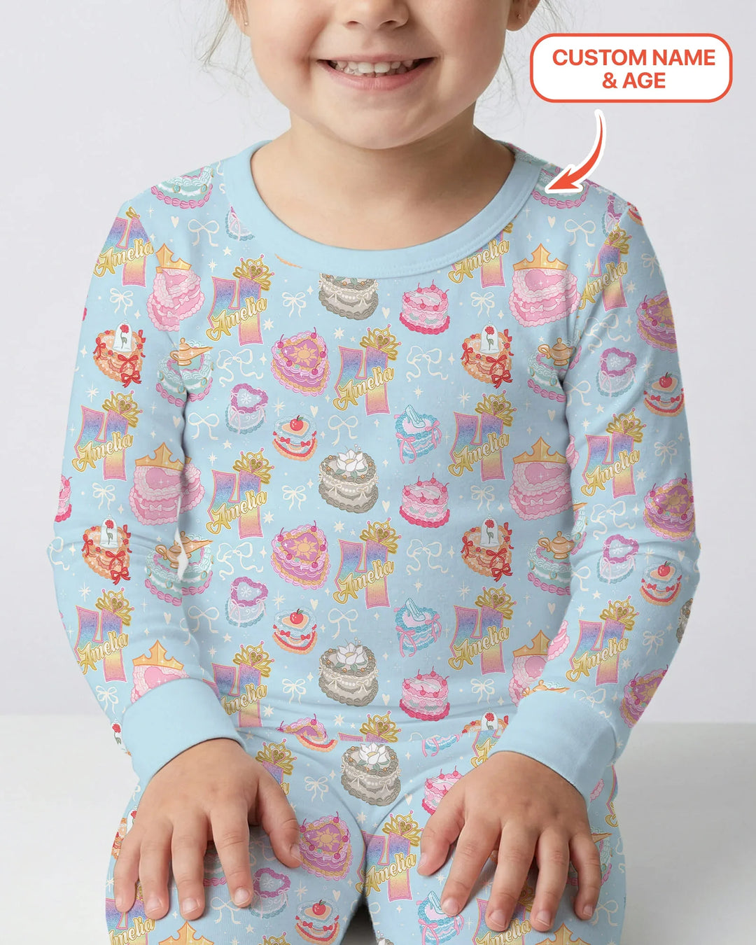 Zweiteiliges Langarm-Pyjama-Set mit Sommerfrüchten