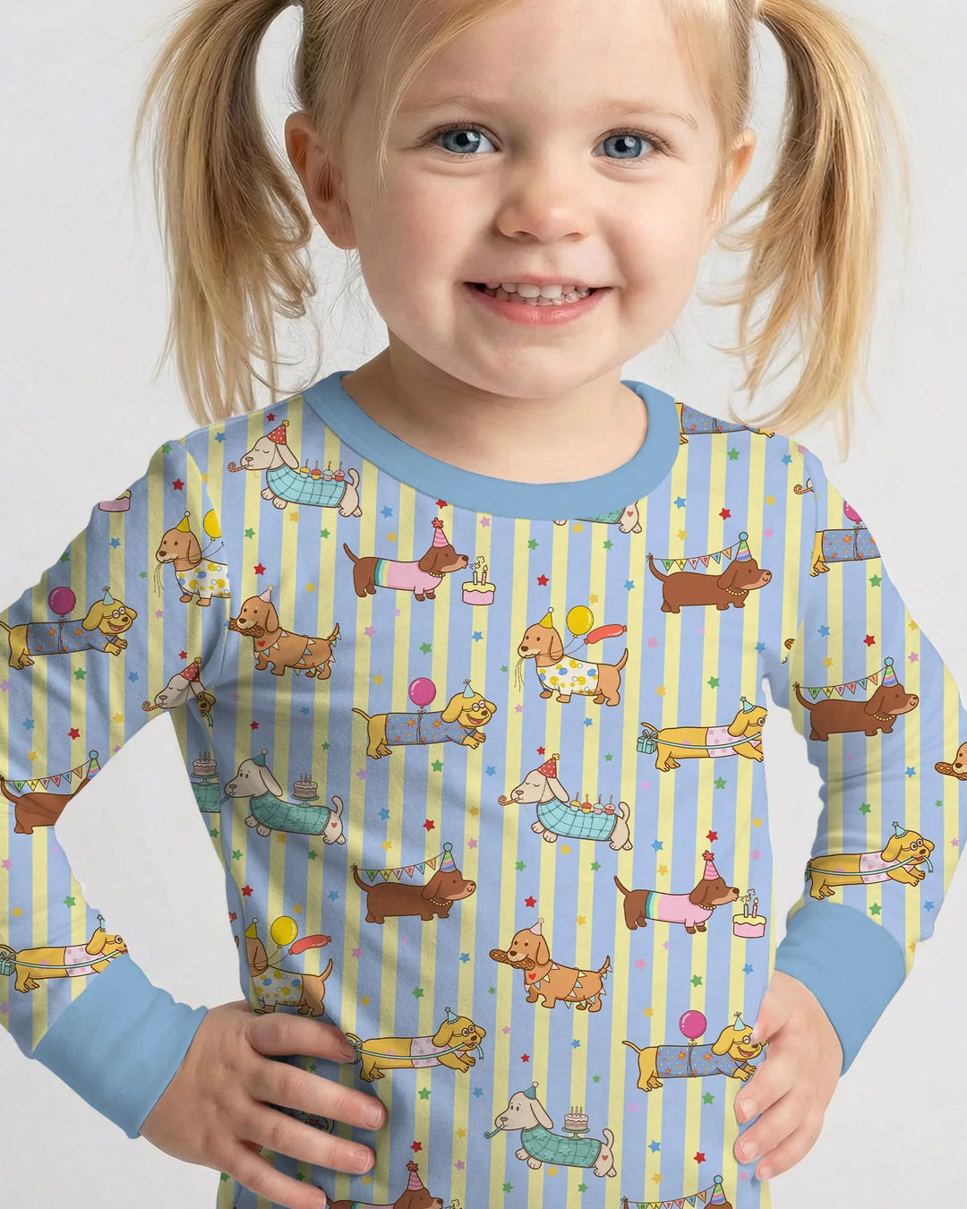 Zweiteiliges Langarm-Pyjama-Set mit Sommerfrüchten