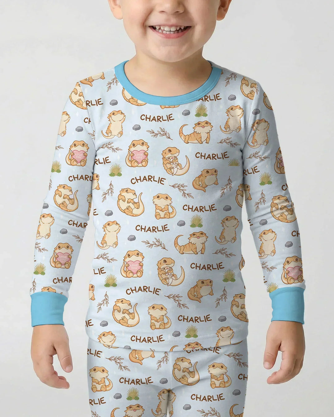 Zweiteiliges Langarm-Pyjama-Set mit Sommerfrüchten