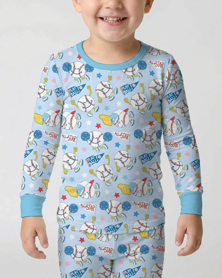 Zweiteiliges Langarm-Pyjama-Set mit Sommerfrüchten