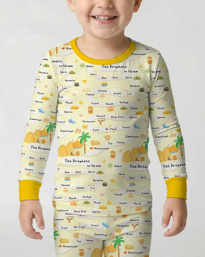 Zweiteiliges Langarm-Pyjama-Set mit Sommerfrüchten