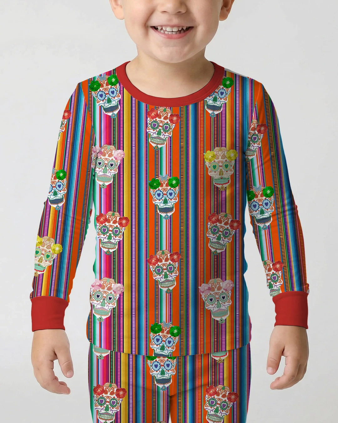 Zweiteiliges Langarm-Pyjama-Set mit Sommerfrüchten