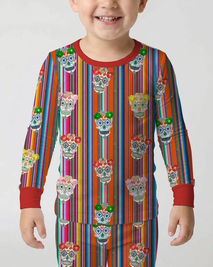 Zweiteiliges Langarm-Pyjama-Set mit Sommerfrüchten