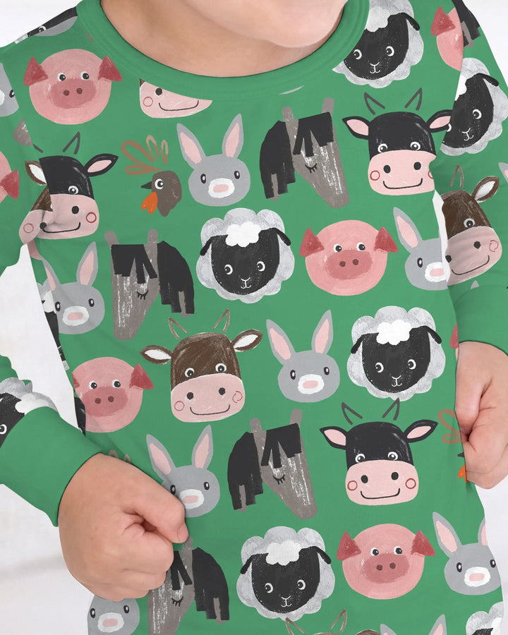 Zweiteiliges Langarm-Pyjama-Set mit Sommerfrüchten