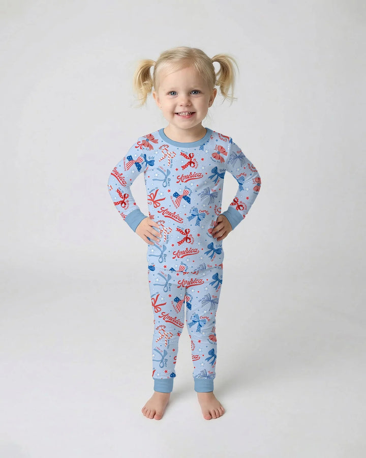 Zweiteiliges Langarm-Pyjama-Set mit Sommerfrüchten