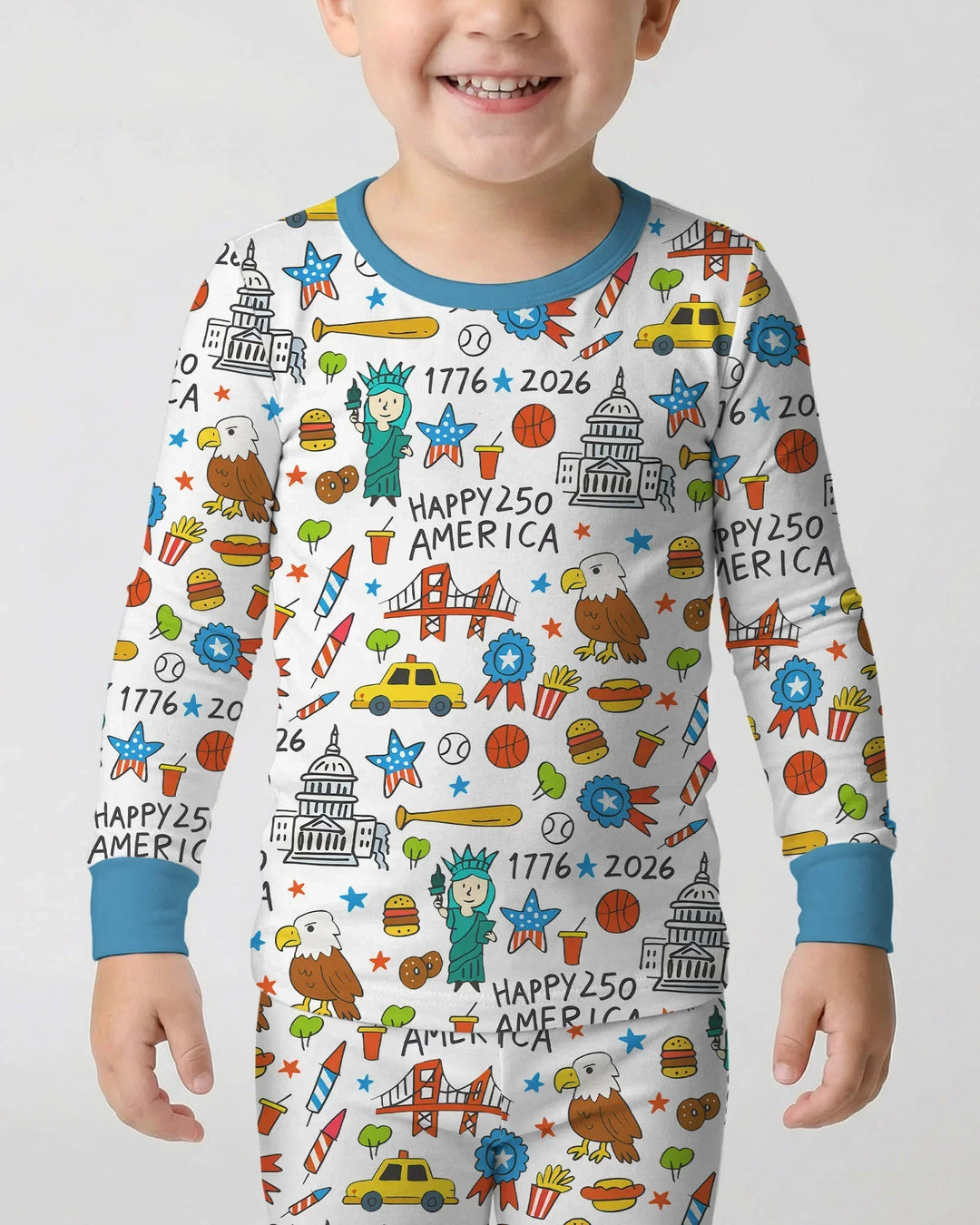Zweiteiliges Langarm-Pyjama-Set mit Sommerfrüchten