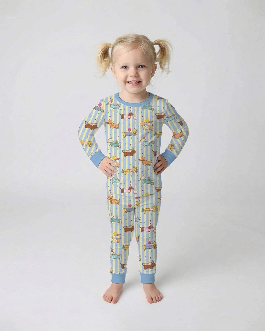 Zweiteiliges Langarm-Pyjama-Set mit Sommerfrüchten