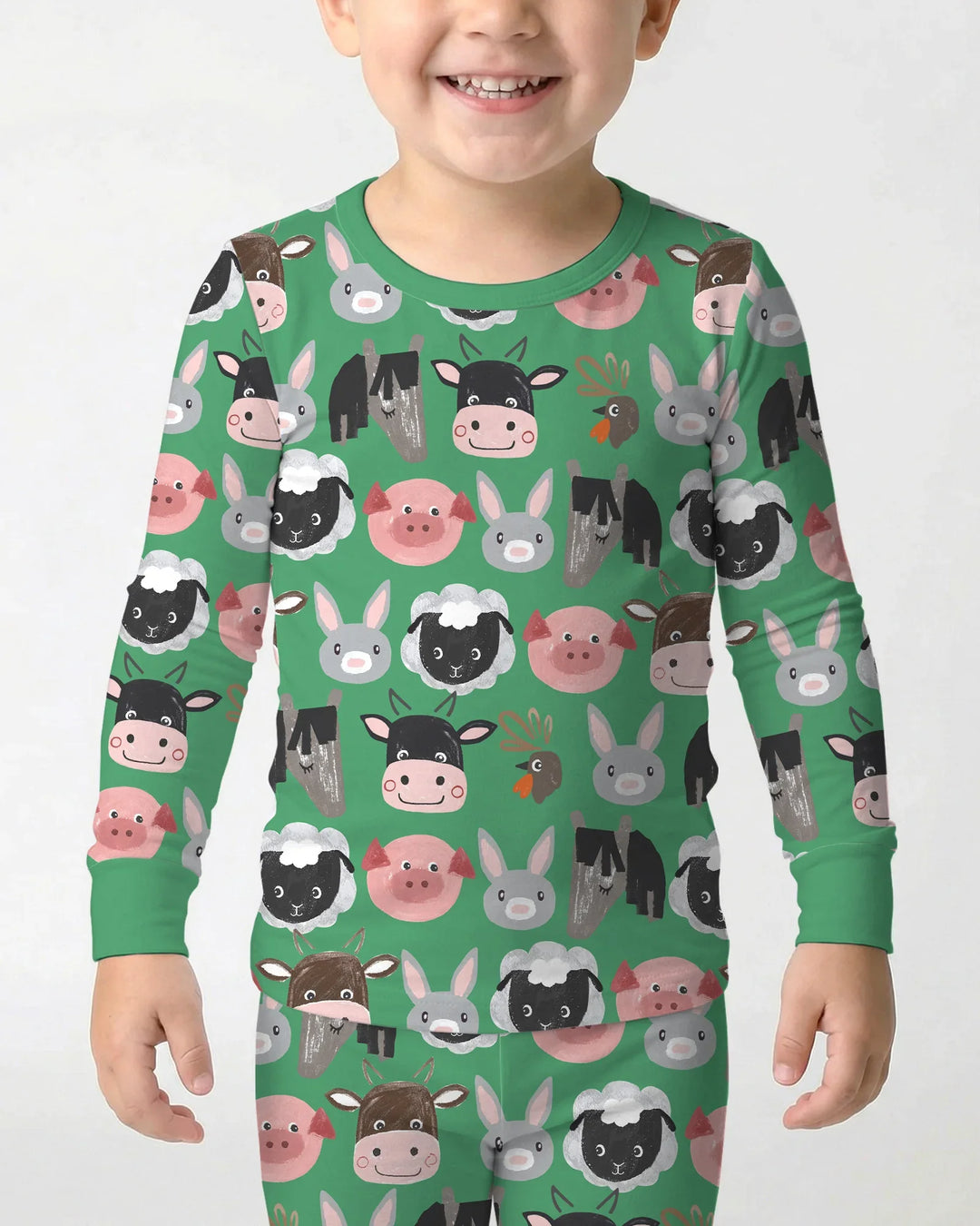 Zweiteiliges Langarm-Pyjama-Set mit Sommerfrüchten