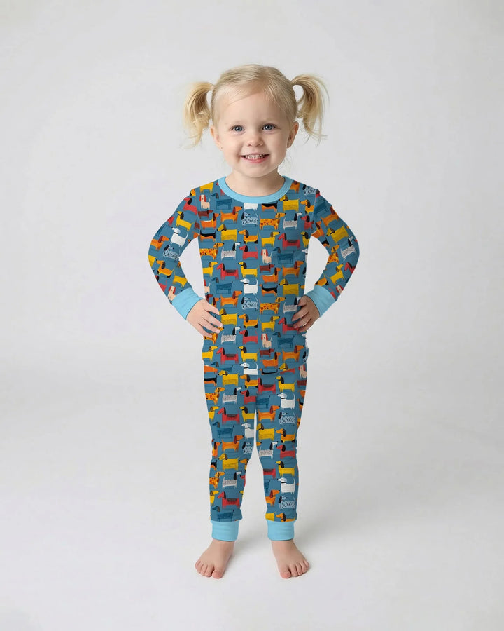 Zweiteiliges Langarm-Pyjama-Set mit Sommerfrüchten