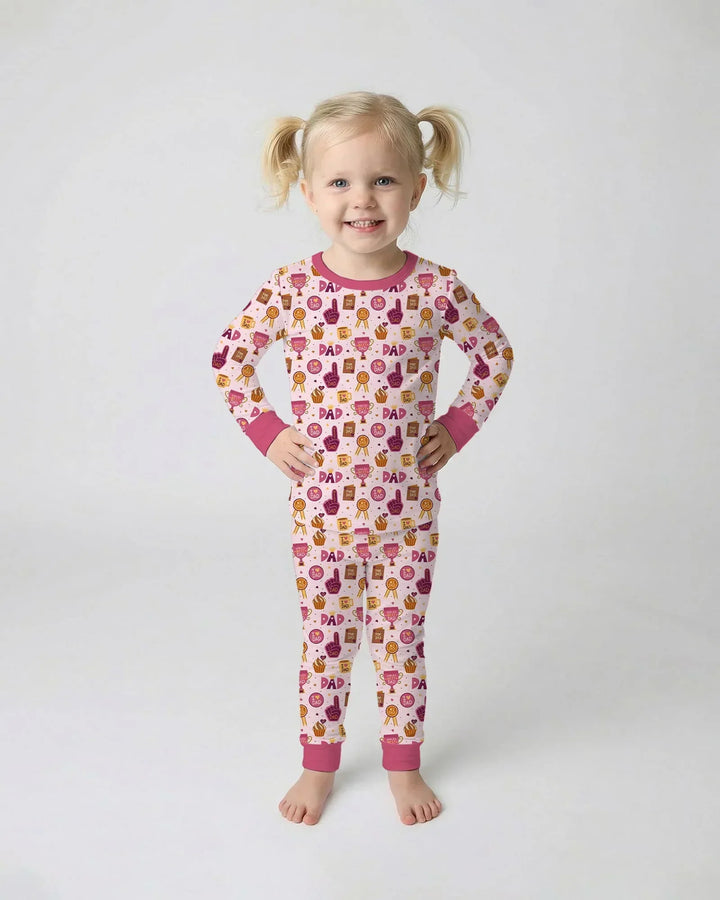 Zweiteiliges Langarm-Pyjama-Set mit Sommerfrüchten